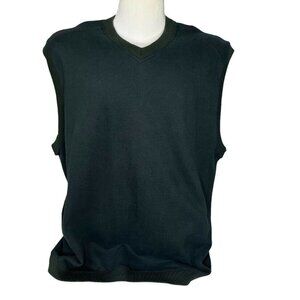 Nike Golf Vest Mens XL Dark Blue Green Vneck Pull Over Soft Fleece Inside